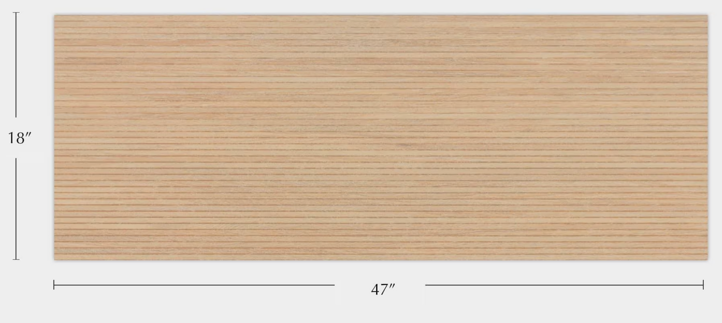 Porcelanosa Ice Tanzania Almond 18"X47" 3D Ceramic Wood Effect Wall Tile