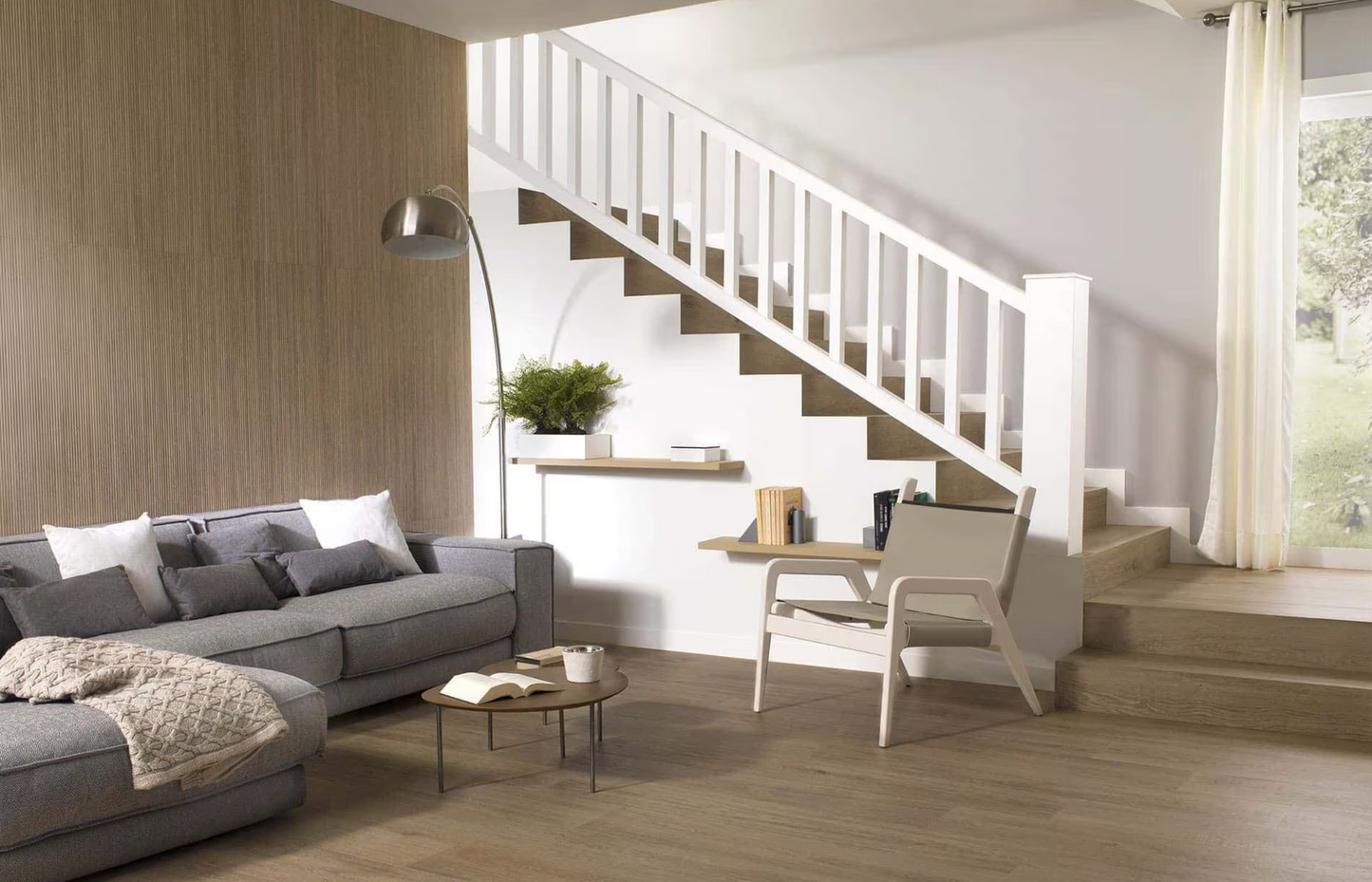Porcelanosa Ice Tanzania Almond 18"X47" 3D Ceramic Wood Effect Wall Tile
