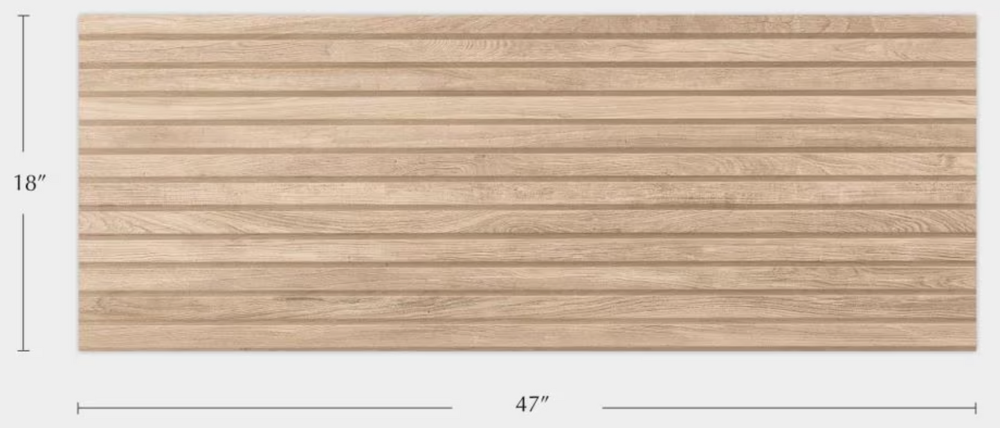 Porcelanosa Lexington Maple 18"X47" 3D Ceramic Wood Effect Wall Tile