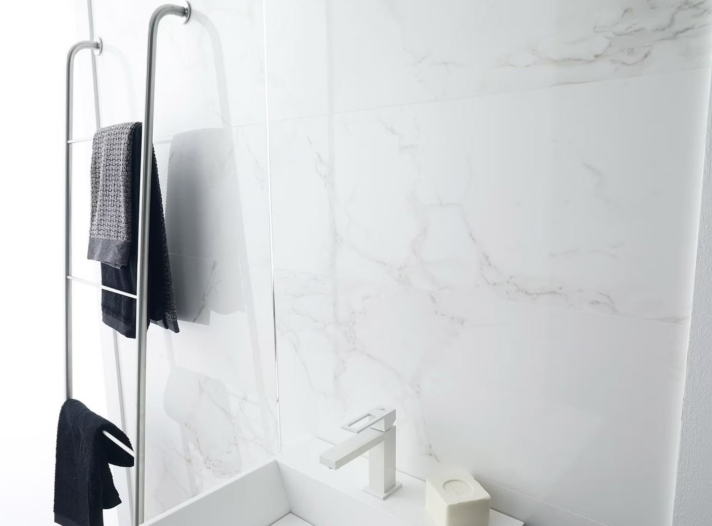 Porcelanosa Marmol Carrara Blanco 13"X39" Gloss Ceramic Wall Tile