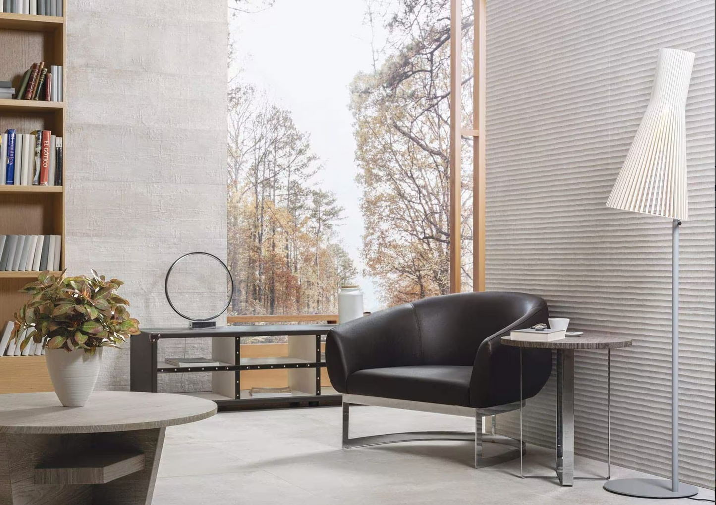 Porcelanosa Old Natural 13"X39" Ceramic Concrete Effect Wall Tile
