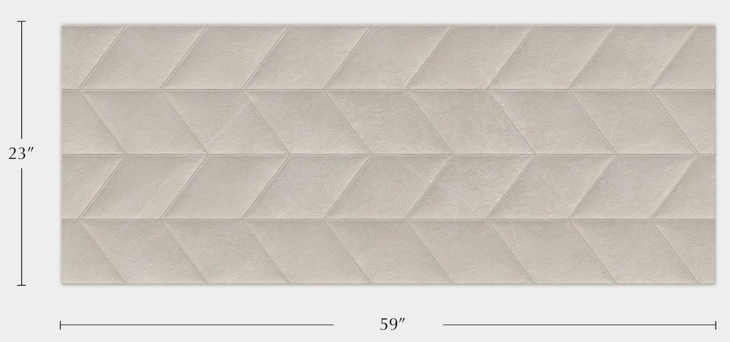 Porcelanosa Spiga Mystic Beige 23"X59" Matte 3D Ceramic Wall Tile
