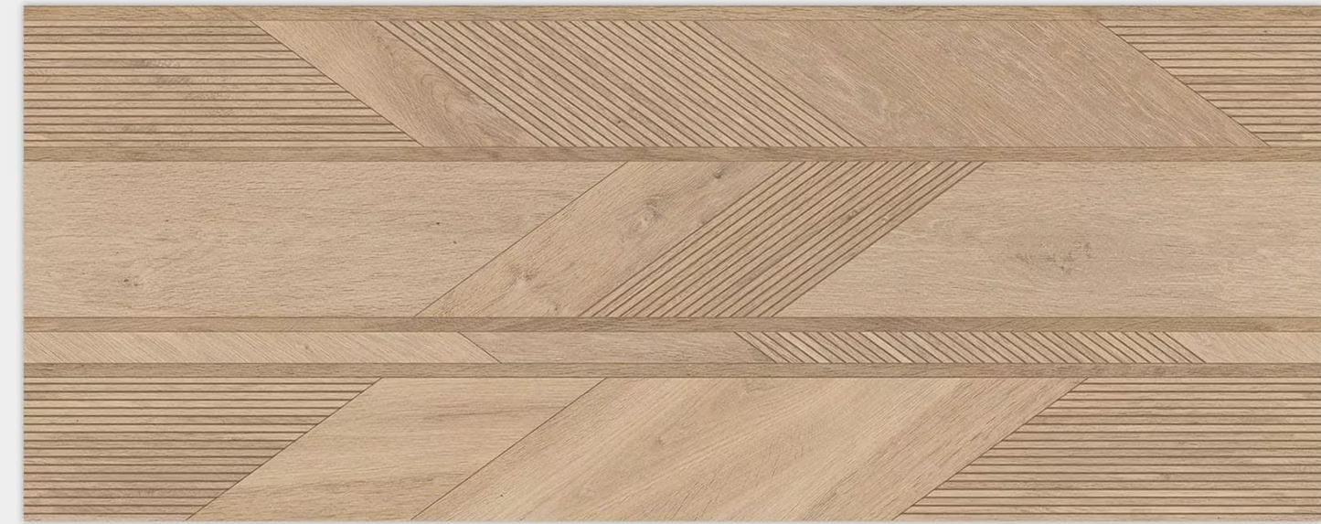 Porcelanosa Arrow 3D Arce 23"X59" Matte Wood Look Ceramic Wall Tile