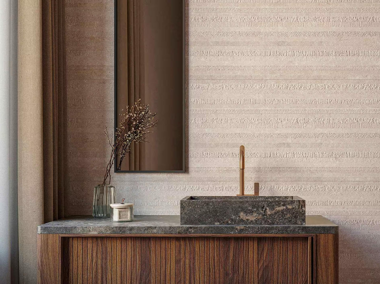 Porcelanosa Deco Coral Caliza 18"X47" Matte Ceramic Wall Tile