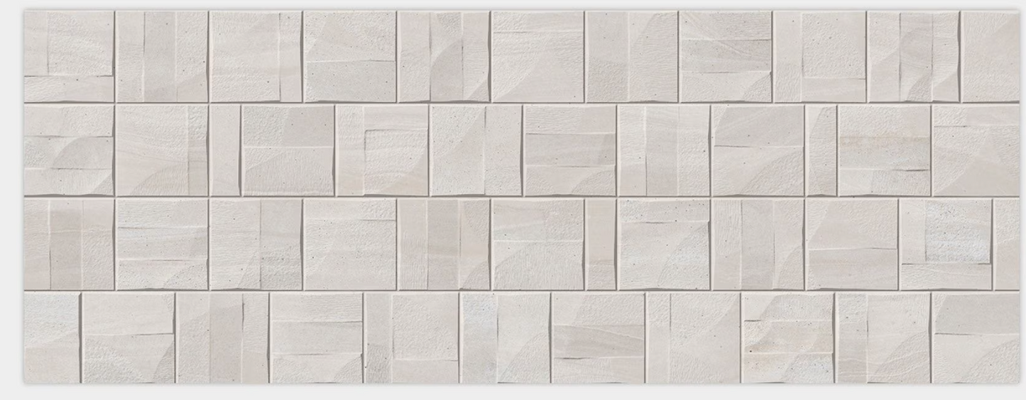 Porcelanosa Block Butan Bone 18"X47" Matte 3D Ceramic Wall Tile