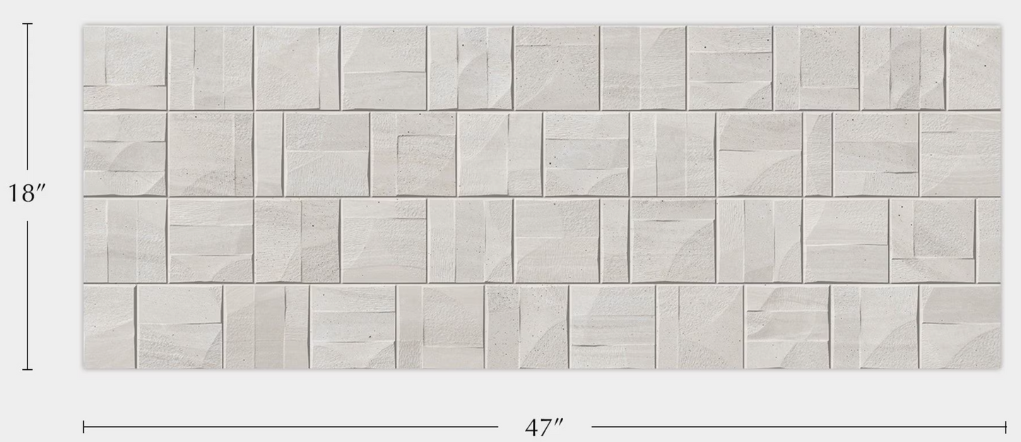 Porcelanosa Block Butan Bone 18"X47" Matte 3D Ceramic Wall Tile