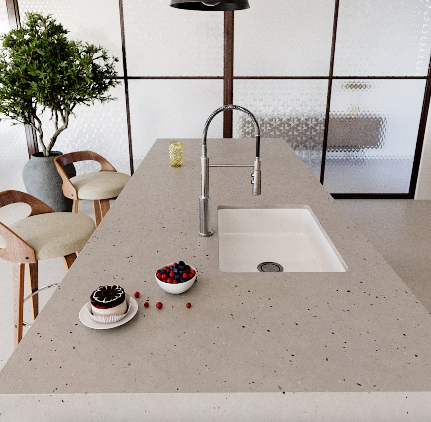 Cosentino Silestone Concrete Pulse 128’’ x 62’’ x 2.0 cm Suede Quartz Slab