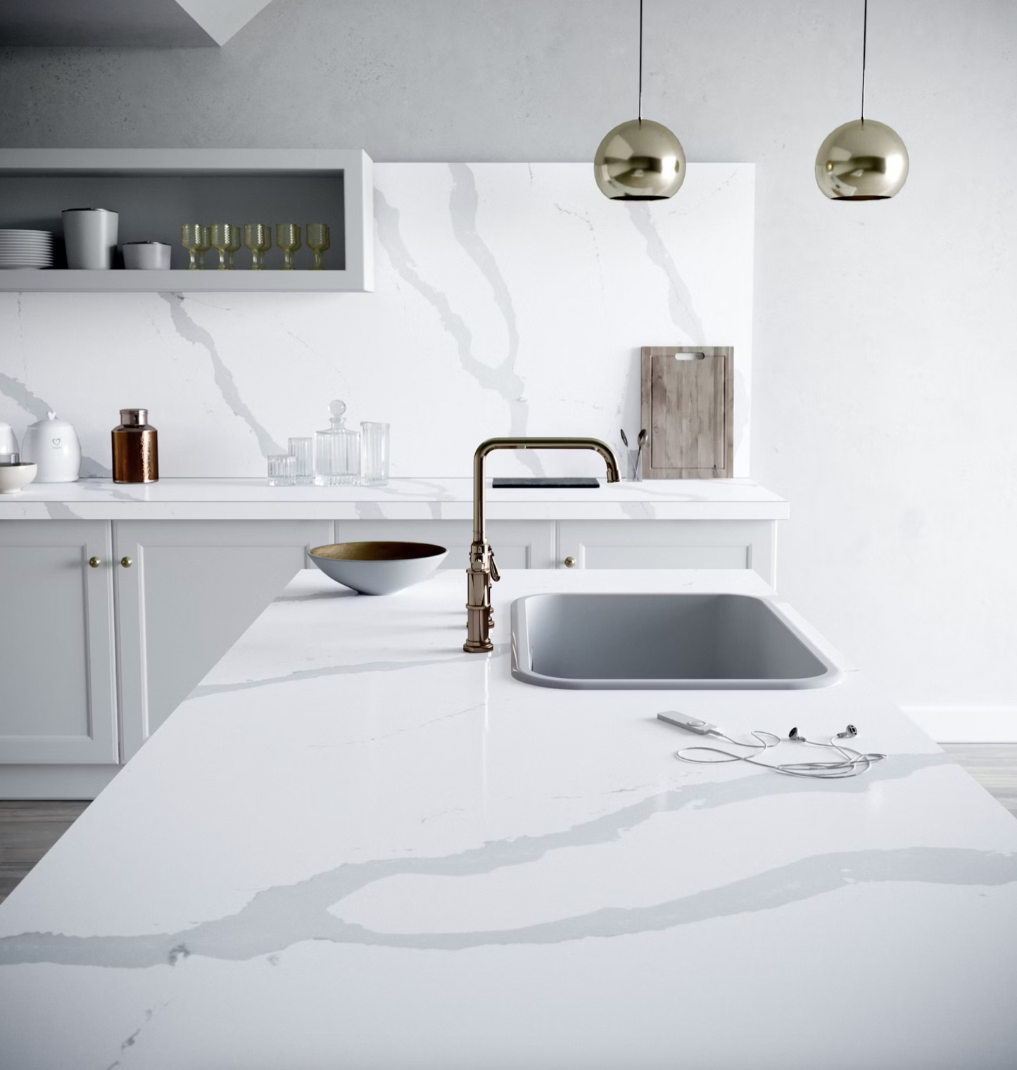 Cosentino Silestone Bianco Calacatta 128’’ x 62’’ x 2.0 cm Polished Quartz Slab