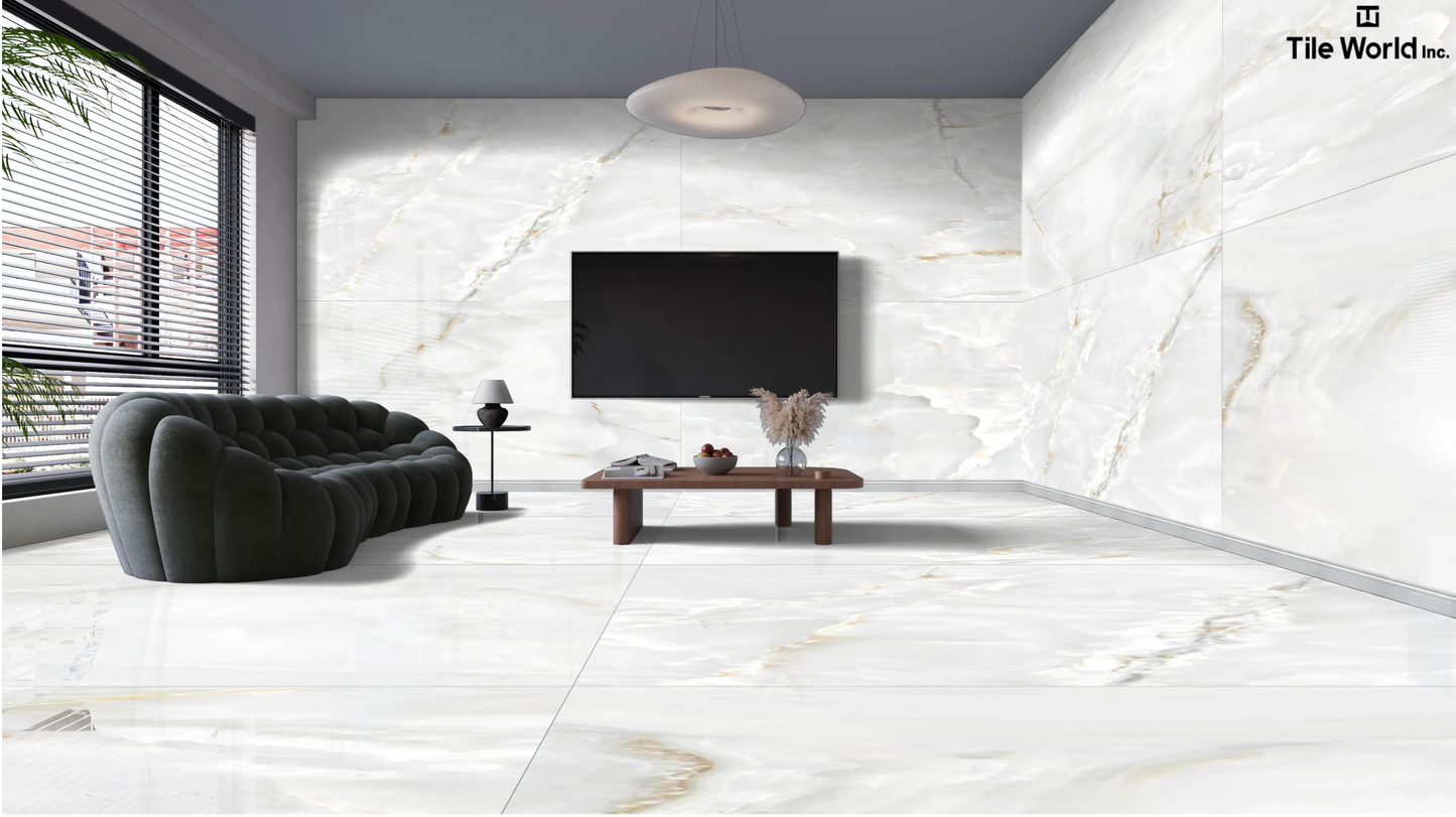 Tile World ET White | Polished | 24’’ x 48’’ Porcelain Tile