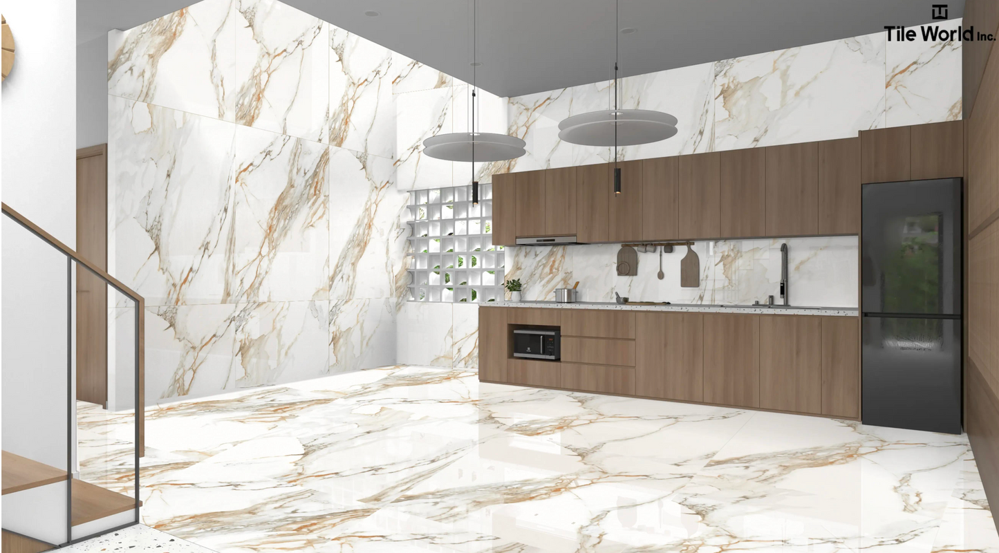Tile World Lux Calcutta| Matte| 24’’ x 48’’ Porcelain Tile