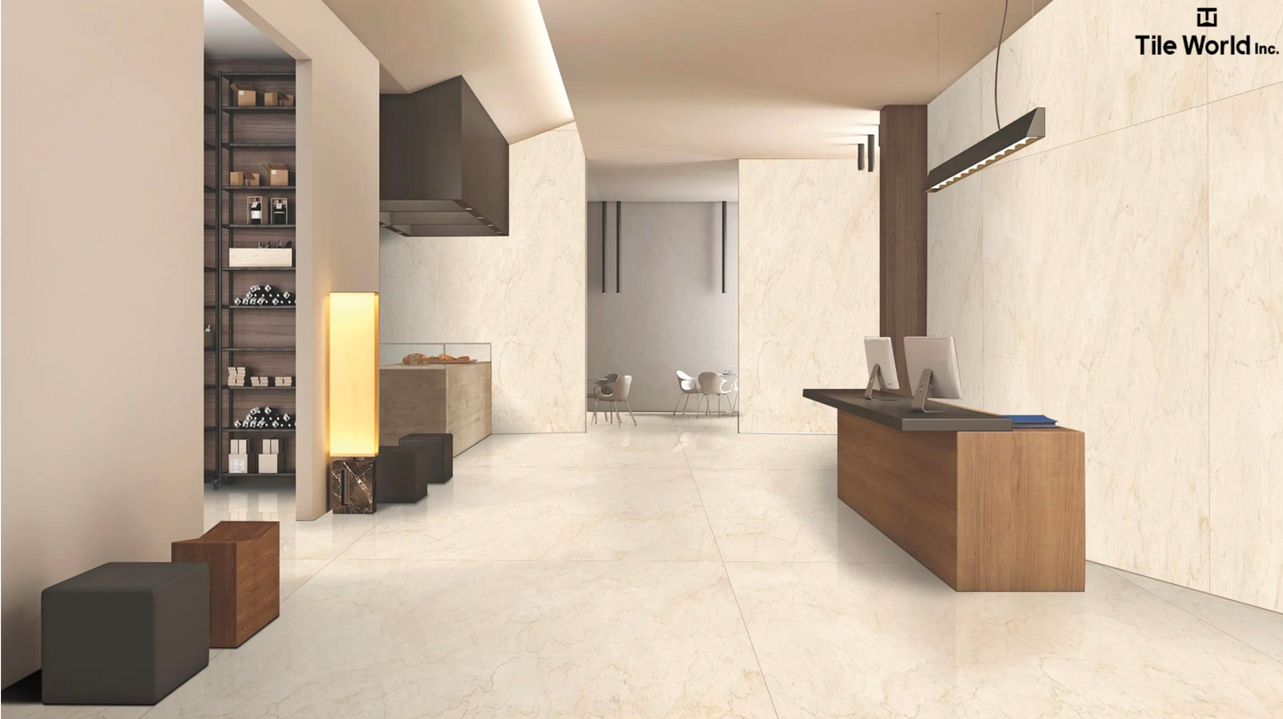Tile World Marfil Brown| Polished | 24’’ x 48’’ Porcelain Tile