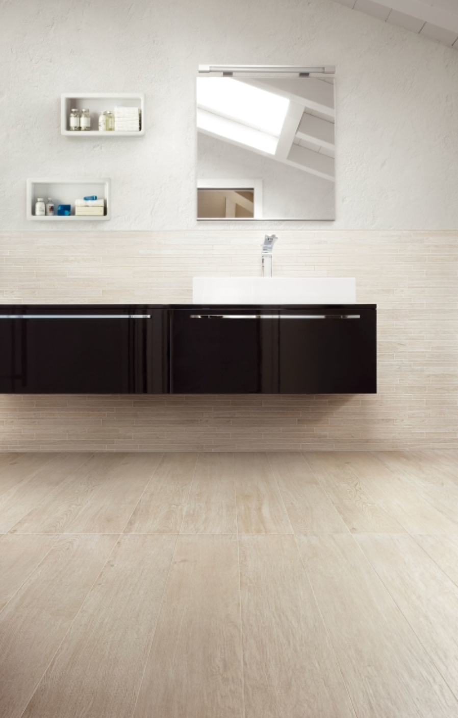 Elysium Tiles Selection Oak White 8 x 48 Wood-Look Porcelain Tiles
