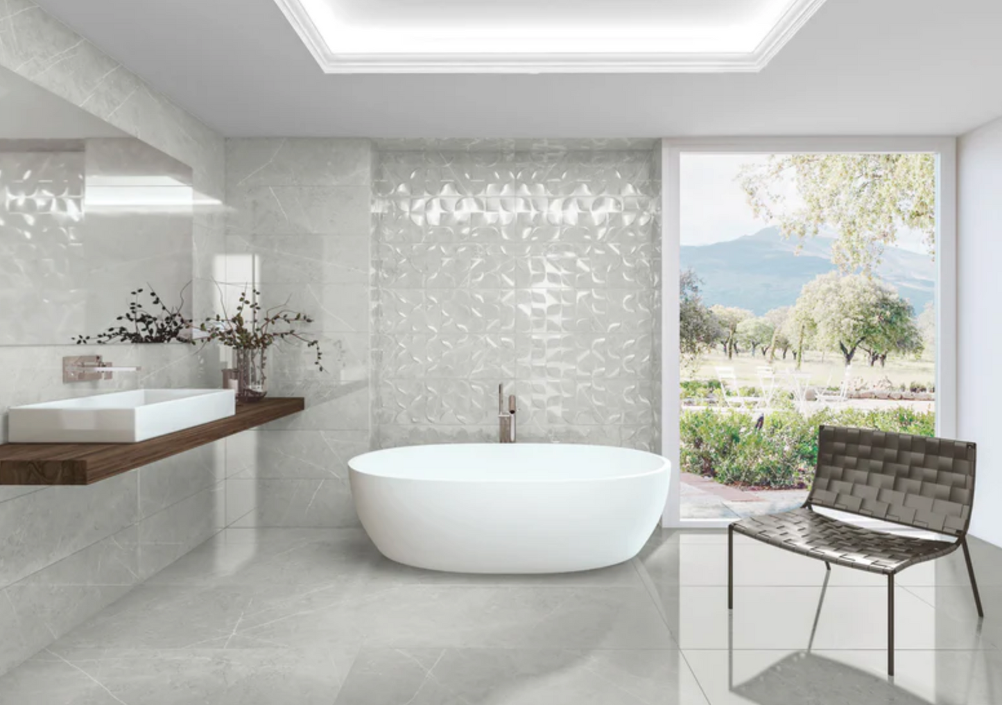 Ottimo Ceramics Altamura Silver 48’’ x 48’’ Polished Porcelain Tile