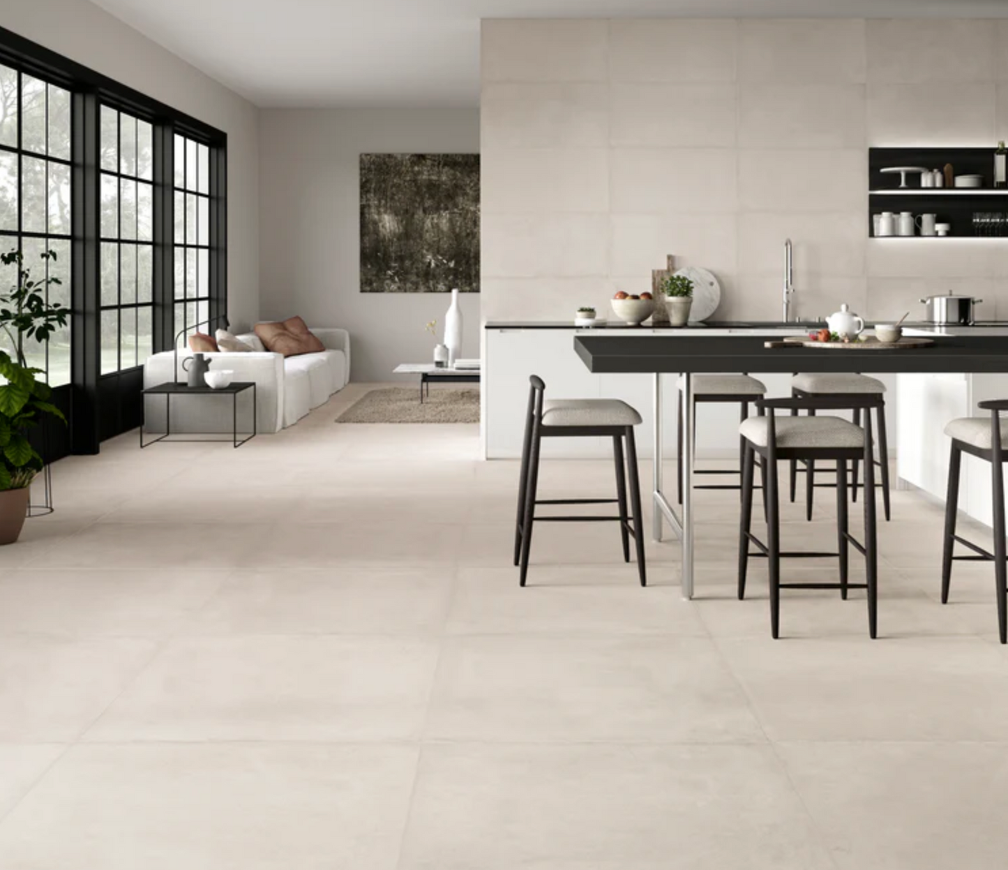 Ottimo Ceramics Comfort Stucco Concrete Look |White| 18’’ x 36’’ Matte Porcelain Tile