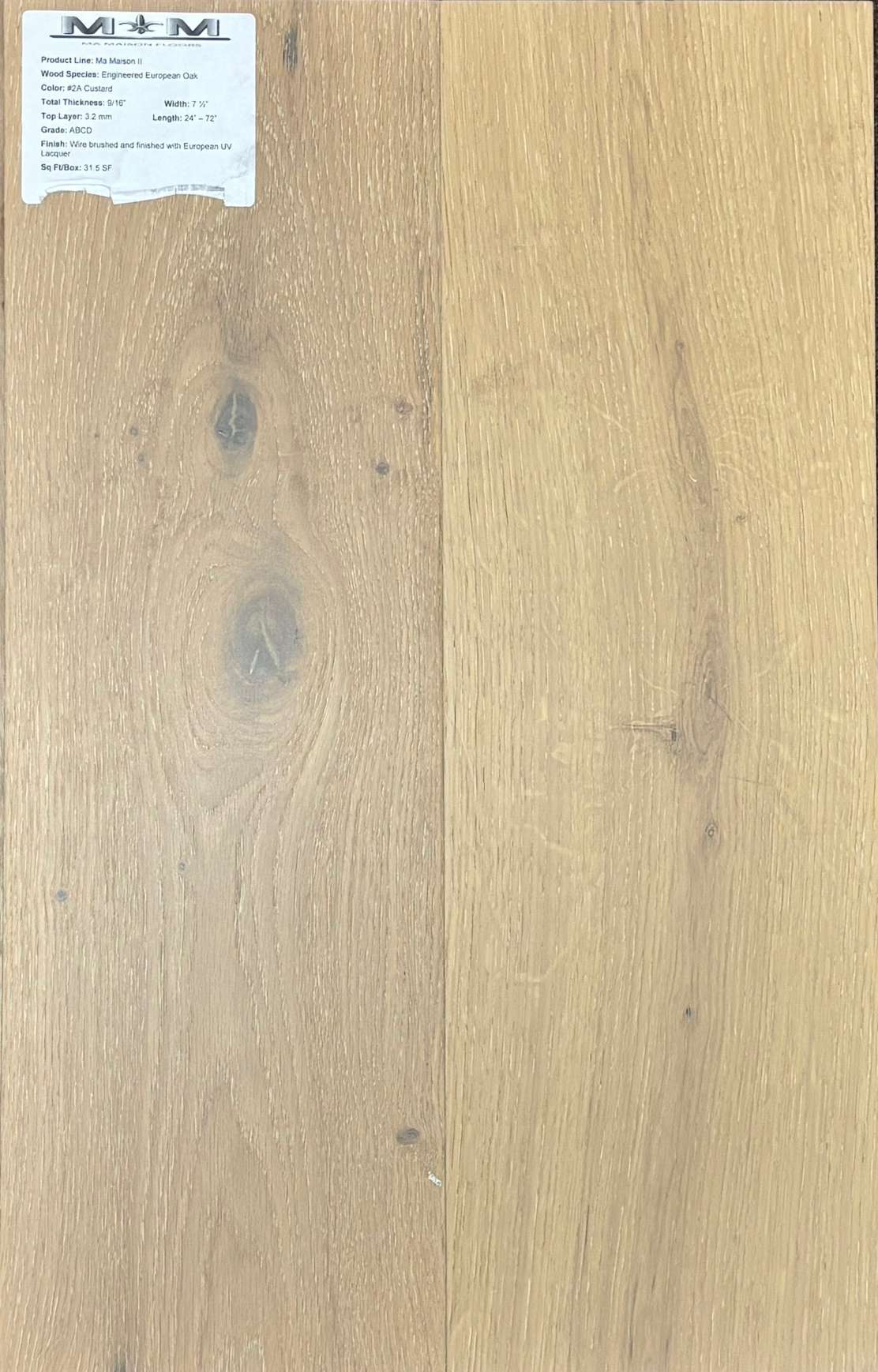 Ma Maison Floors 2 |Custard 2A| 7.5" x up to 6.25ft Engineered Flooring