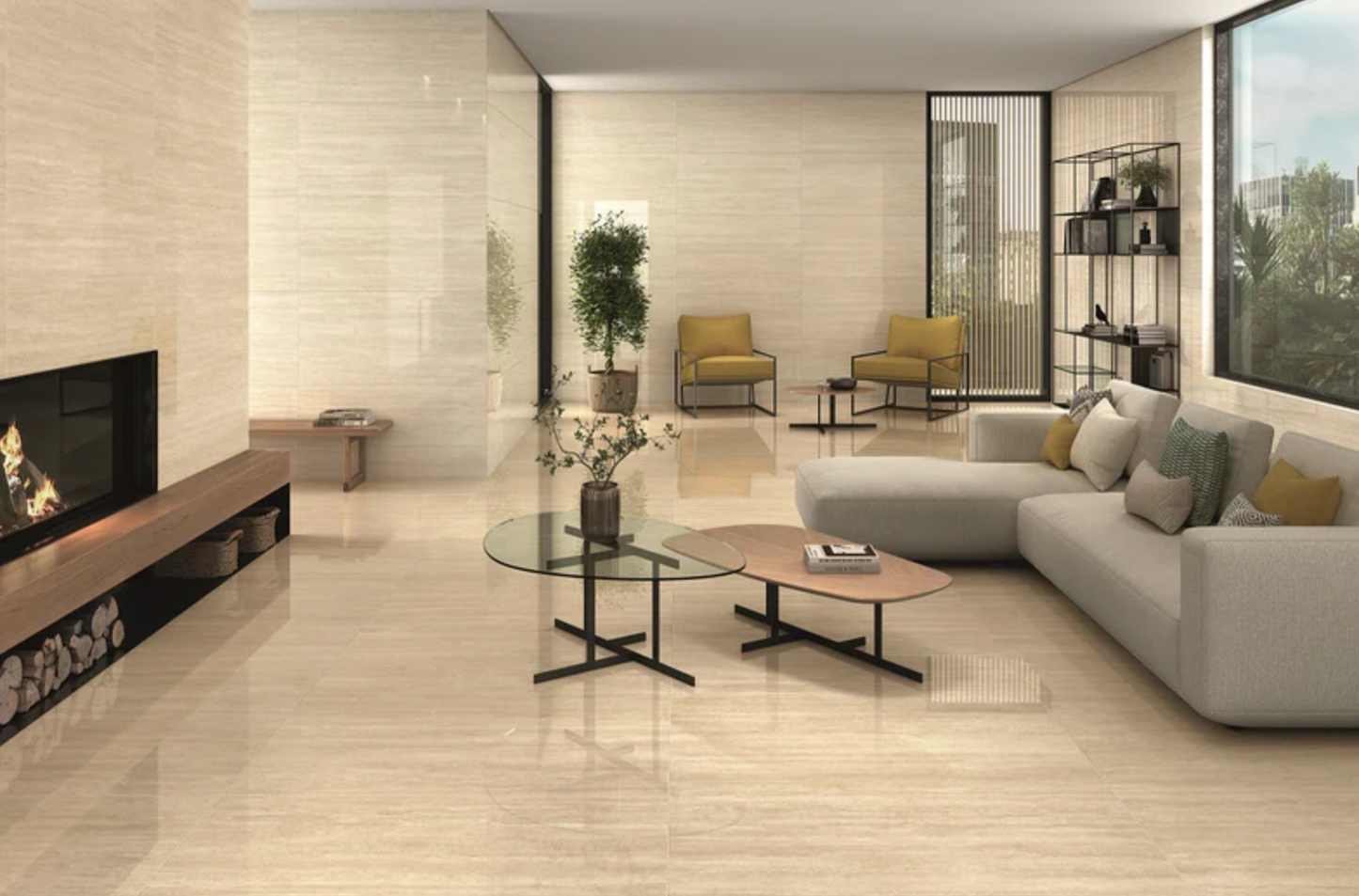 Ottimo Ceramics Fortune | Ivory | 24’’ x 48’’ Polished Porcelain Tile