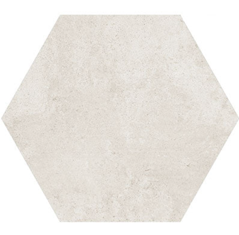 Ottimo Ceramics Ground Hexagon| Perla Light Grey | 10” x 11” Matte Porcelain Tile