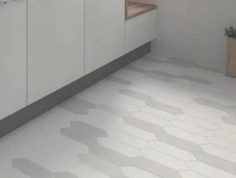Ottimo Ceramics Castillo Picket Elongated Hexagon |White| 4” x 12” Matte Porcelain Tile