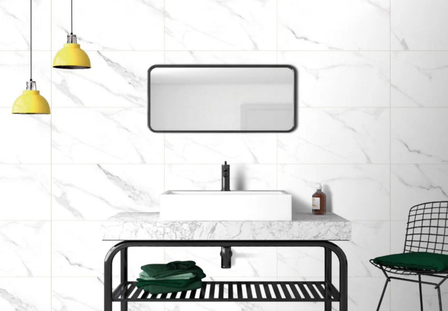 Ottimo Ceramics Prestige | White Calacatta | 12” x 24” Polished Porcelain Tile
