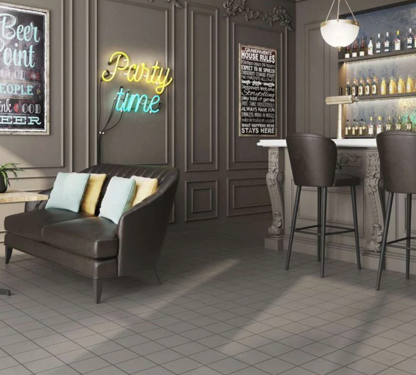 Ottimo Ceramics Quarry | Grey | 6’’ x 6’’ Porcelain Tile