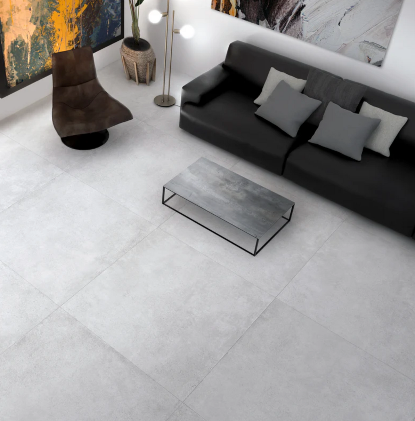 Ottimo Ceramics Promenade 48’’ x 48’’ | White | Matte Glazed Porcelain Tile