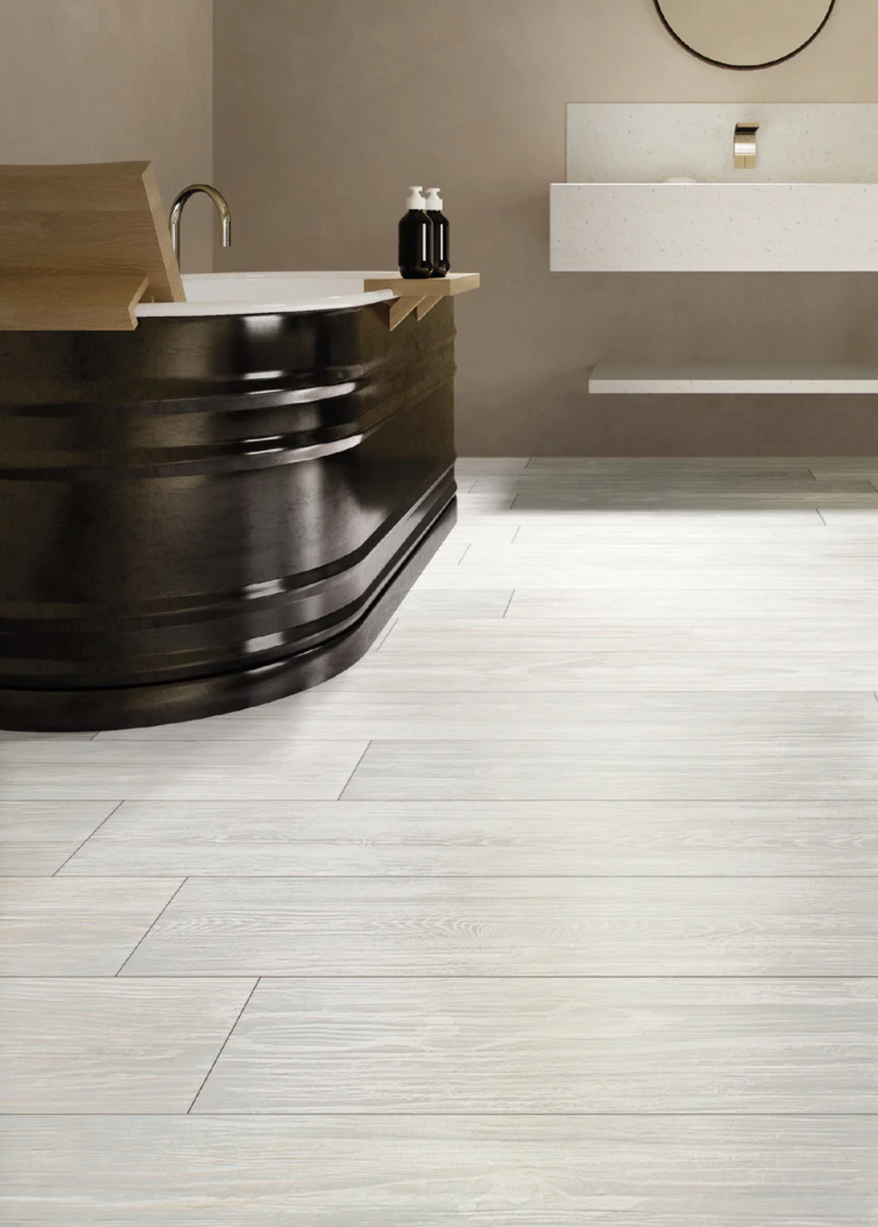 Ottimo Ceramics Redwood| Pearl | 8” x 48” Matte Glazed Porcelain Tile