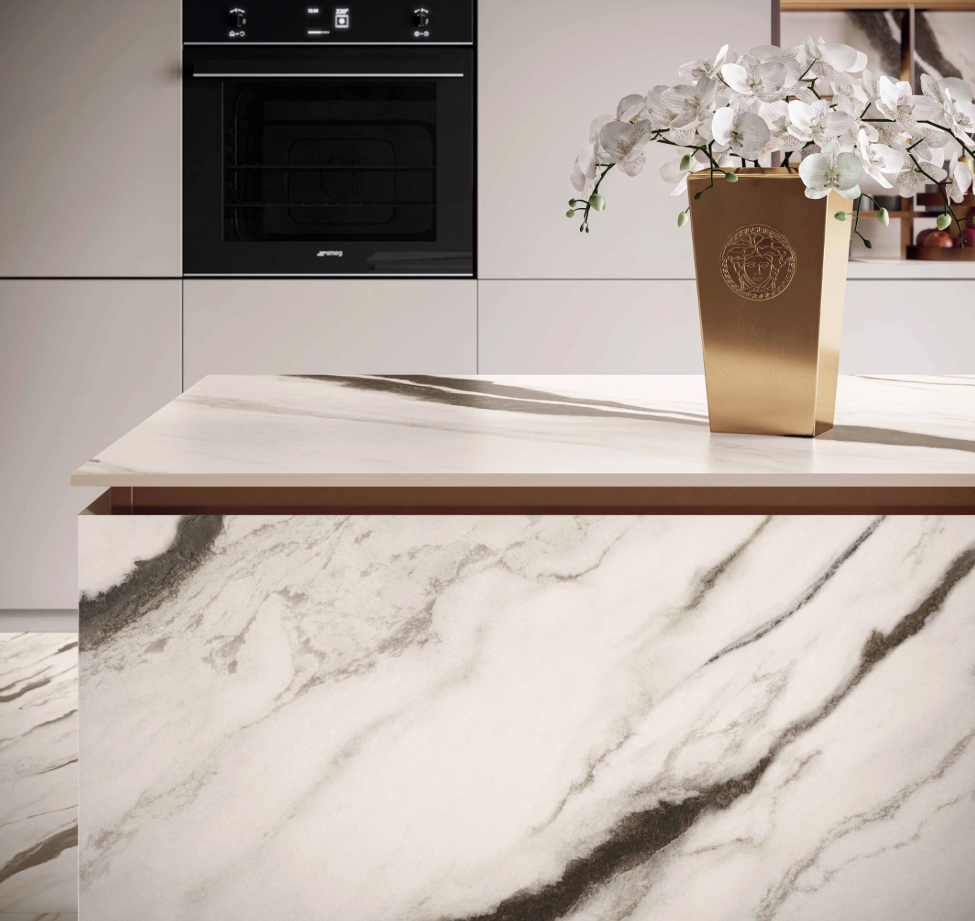 Francini | Forte Collection | Glacier White|126" x 63"| 12mm Polished Porcelain Slab
