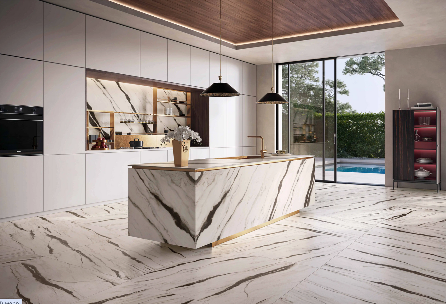 Francini | Forte Collection | Glacier White|126" x 63"| 12mm Polished Porcelain Slab