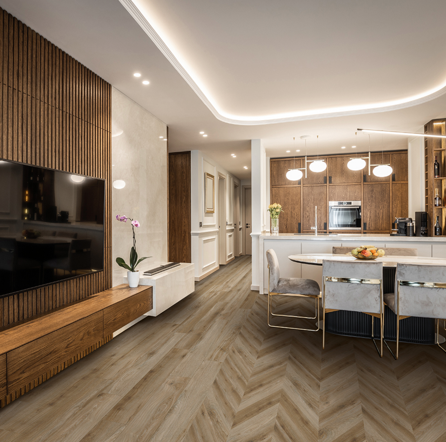 Tri West|MetroFlor| French Quarter 7''x 60''x 8mm| Beignet | WPC Flooring