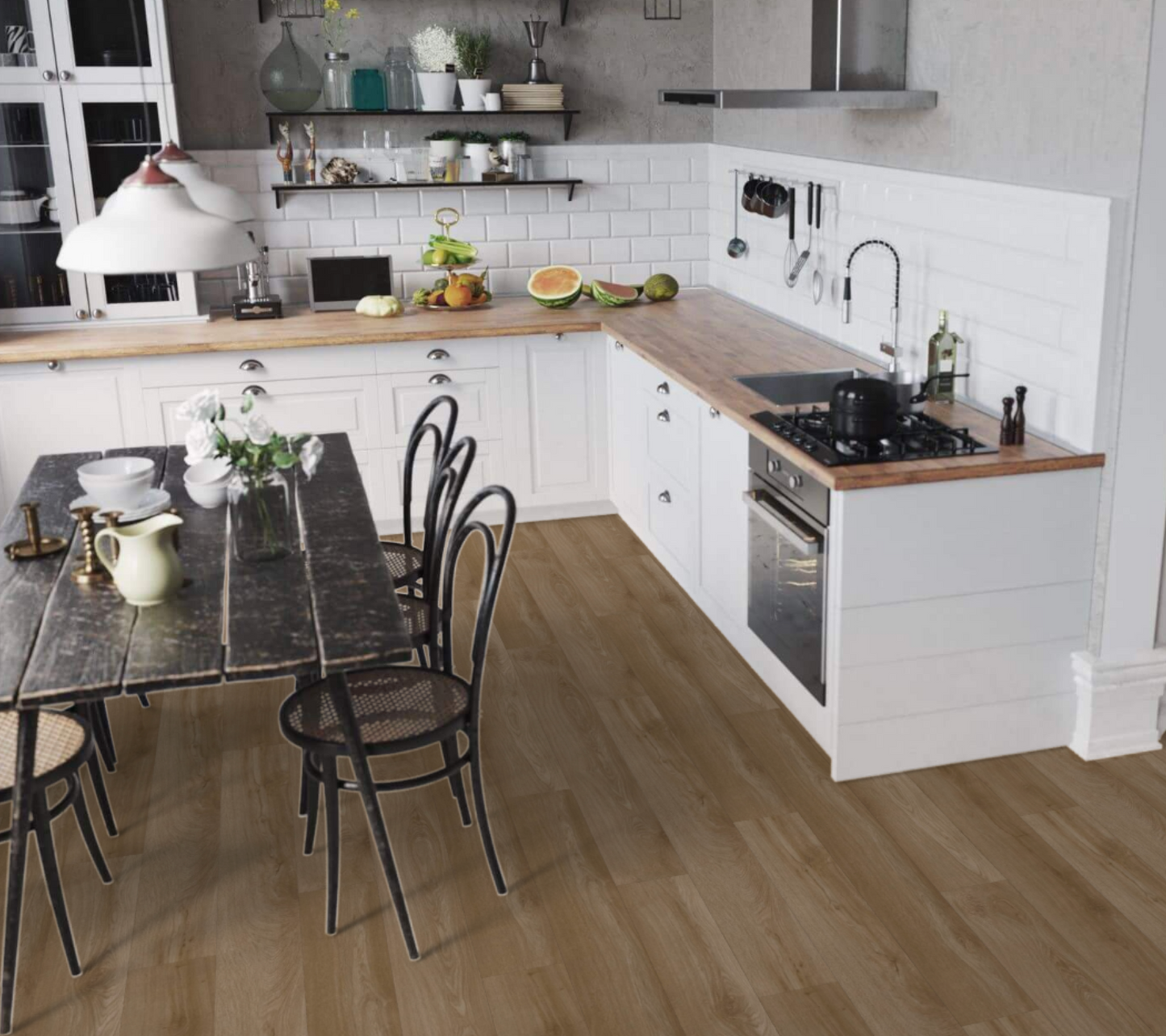 Tri West|MetroFlor| French Quarter 7''x 60'' x 8mm| Mardi Gras | WPC Flooring