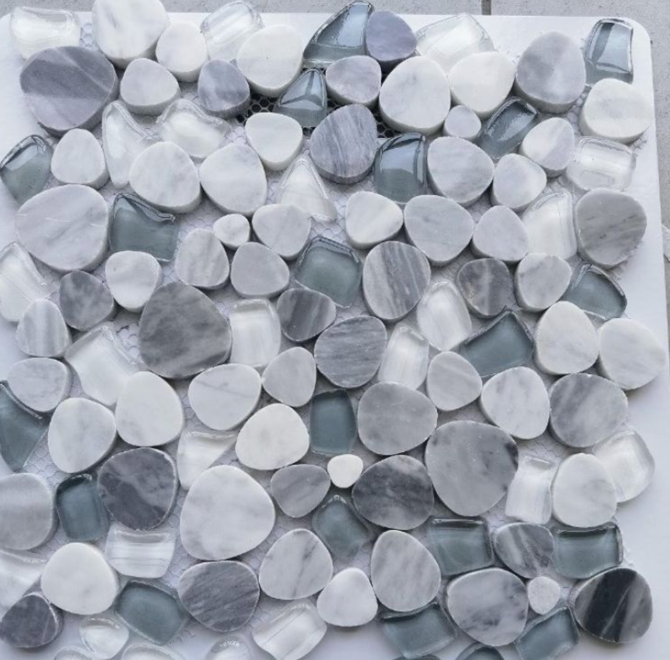 Elysium Tiles Peach Grey 12''x 12'' Mosaic Tiles