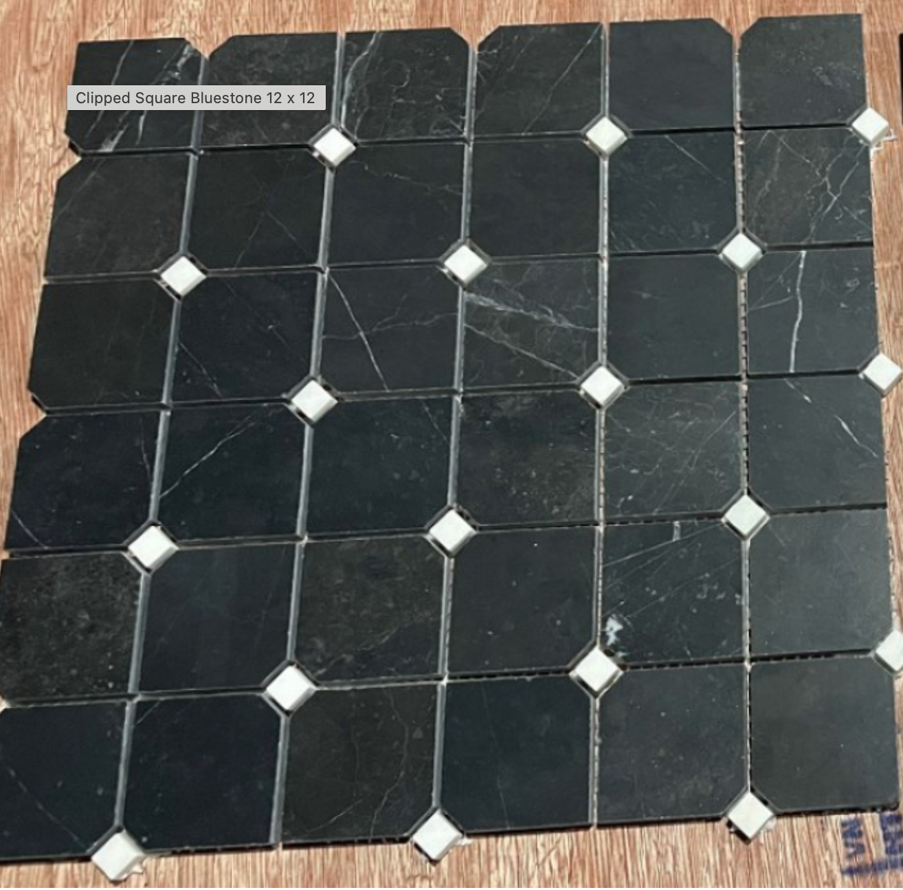 Elysium Tiles Clipped Square Bluestone 12 x 12 Mosaic tiles