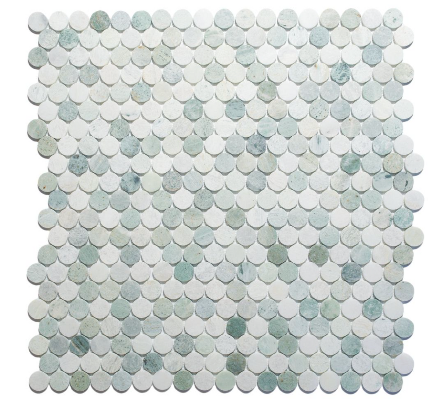 Elysium Tiles Penny Marble Large Green 11.75 x 12 Mosaic Tiles