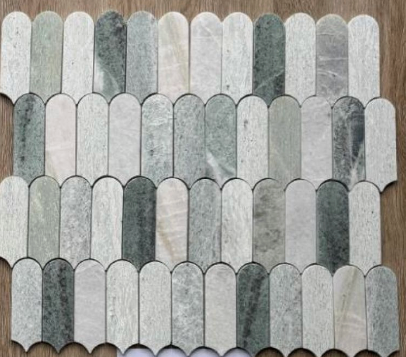 Elysium Tiles Piano Green Polished 10''x11.75'' Mosaic Tiles