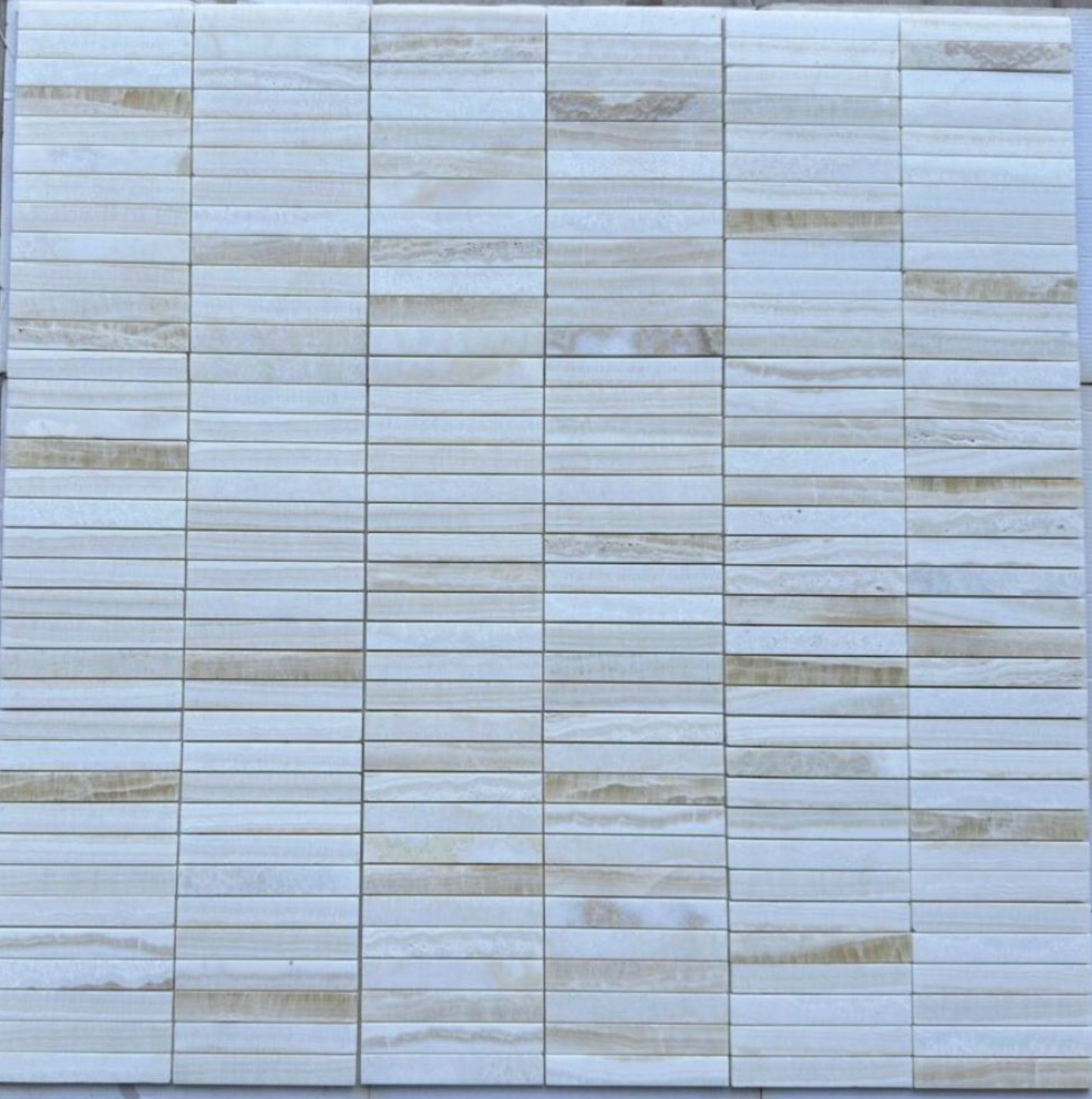 Elysium Tiles Slot Onyx Ivory 11.75''x 11.75'' Mosaic Tiles