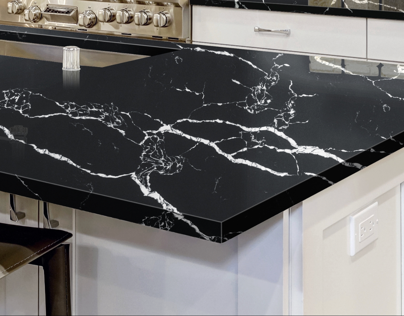 Elite Stone |Calacatas Marquina|122"-126"x63"| 2 cm Polished Quartz Slab