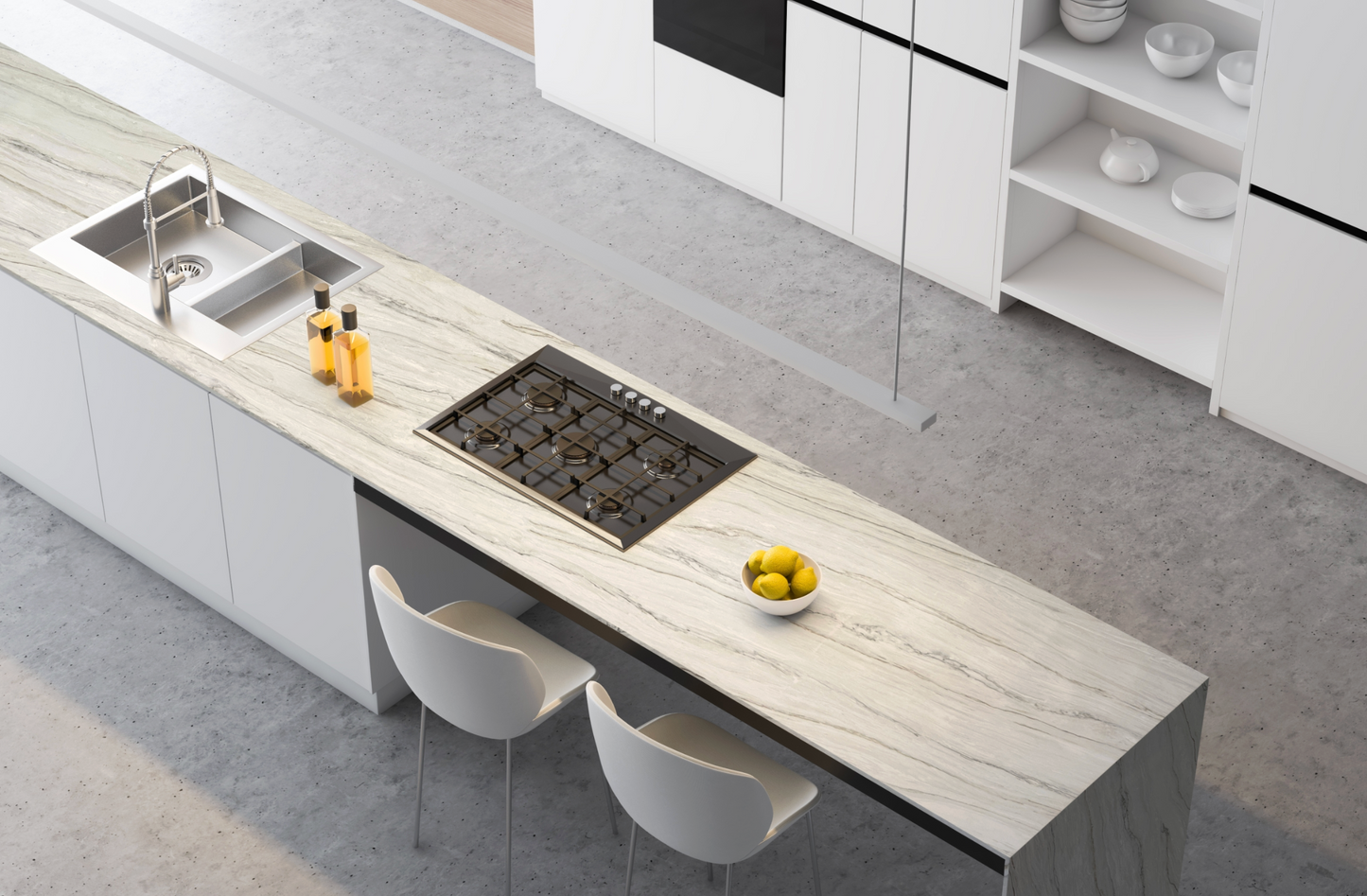 Elite Stone |Acqurella White |Prefab 9' x 2'| Polished Slab