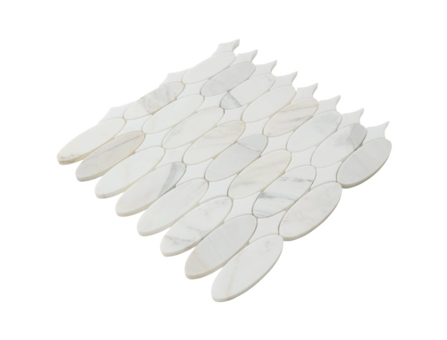 Elysium Ellipse Calacatta Honed 11.75 x 12 Mosaic Tiles