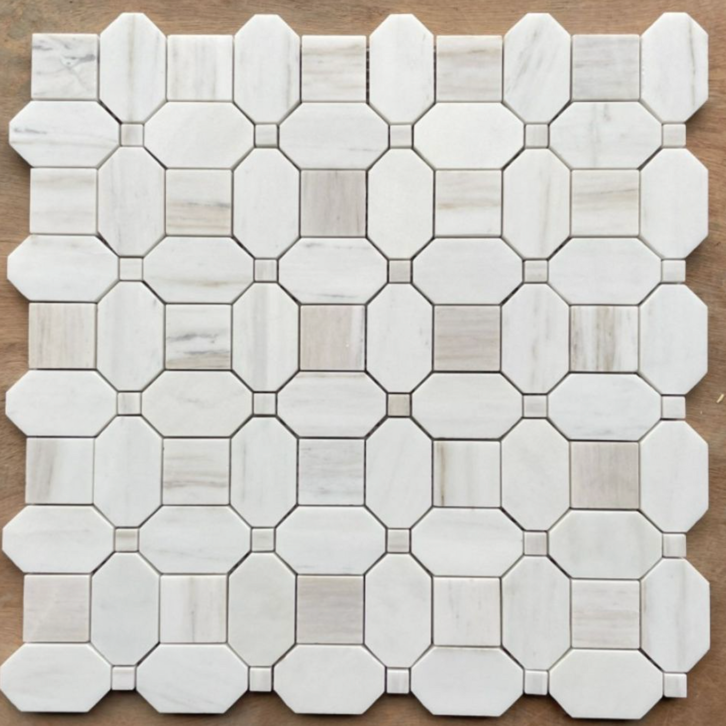 Elysium Tiles Popeyes Fog White Homed 12 x 12 Mosaic Tiles