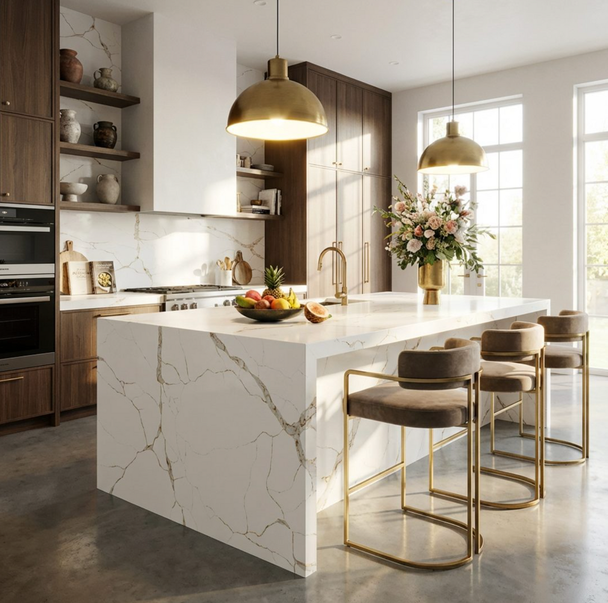 LX Prefabricated Calacatte Amberline |26'' x 110''| 2cm Polished Countertop