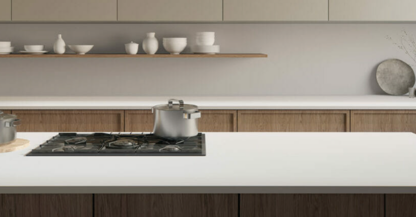 Caesarstone Whitenna |124.5’’ x 61.5’’|1.2 cm| Honed Finish Porcelain Slab