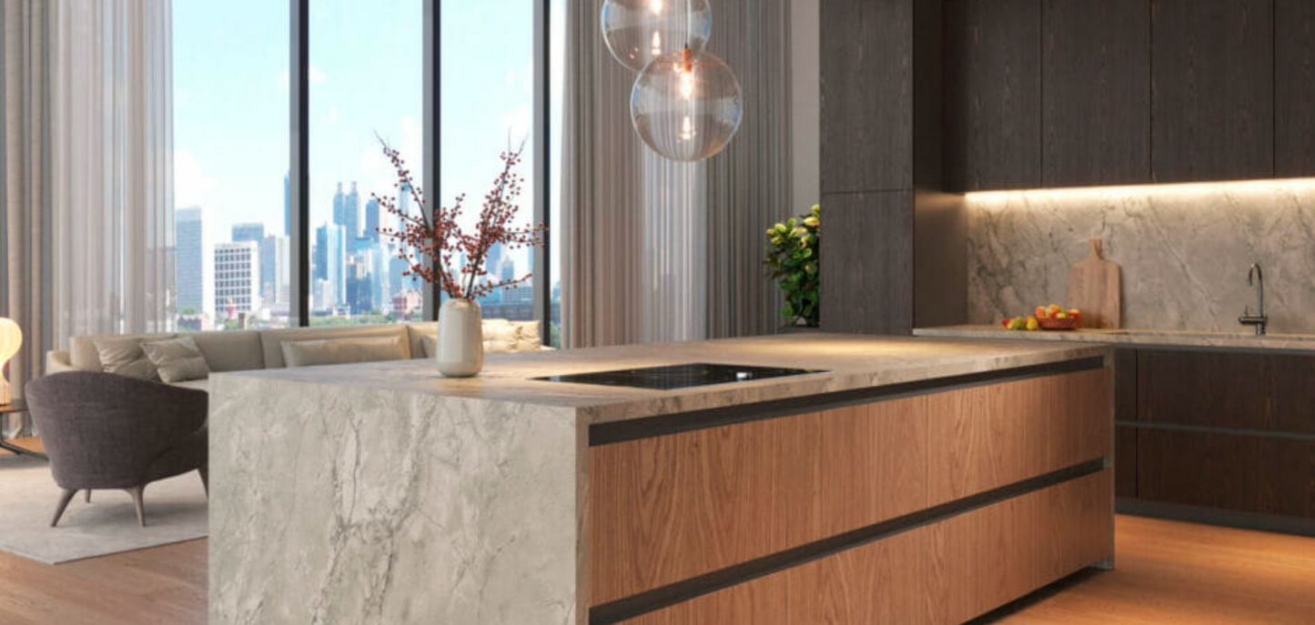 Caesarstone Transcenda |124.5’’ x 61.5’’|1.2 cm| Ultra Rough Finish Porcelain Slab