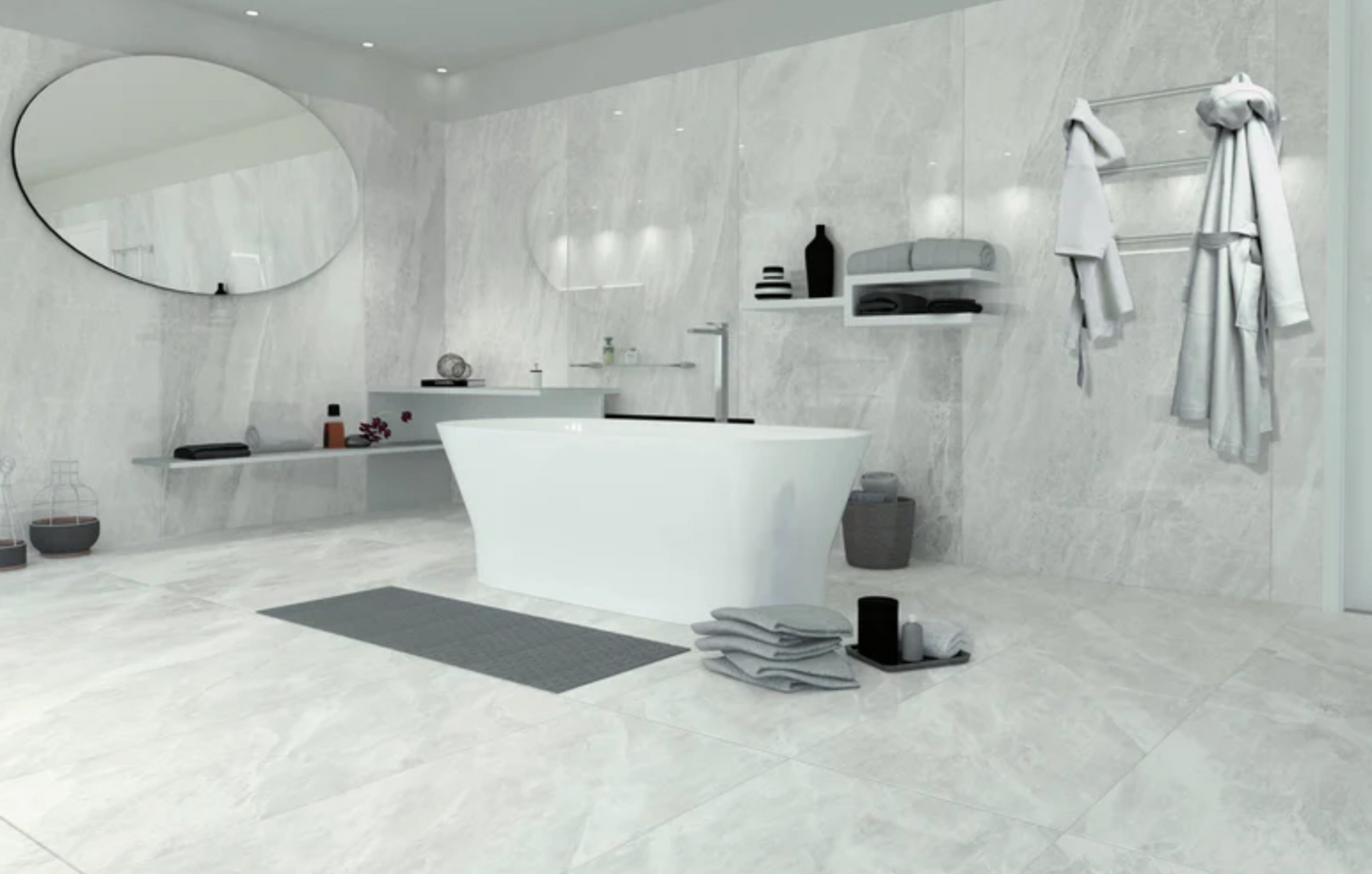 Ottimo Ceramics Cashmere White 12” x 24” Matte Porcelain Tile
