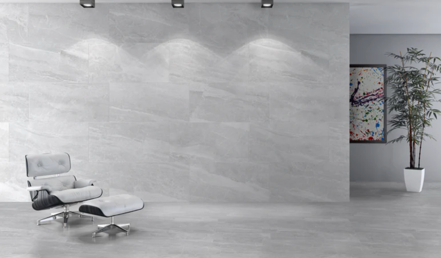 Ottimo Ceramics Cashmere White 12” x 24” Matte Porcelain Tile