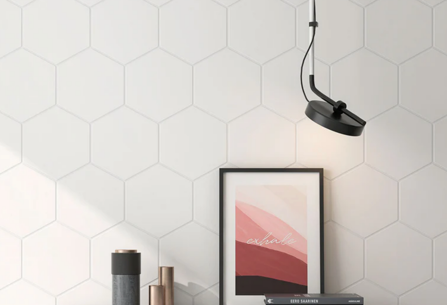 Ottimo Ceramics Solid Hexagon | White |10’’ x 12’’ Matte Porcelain Tile