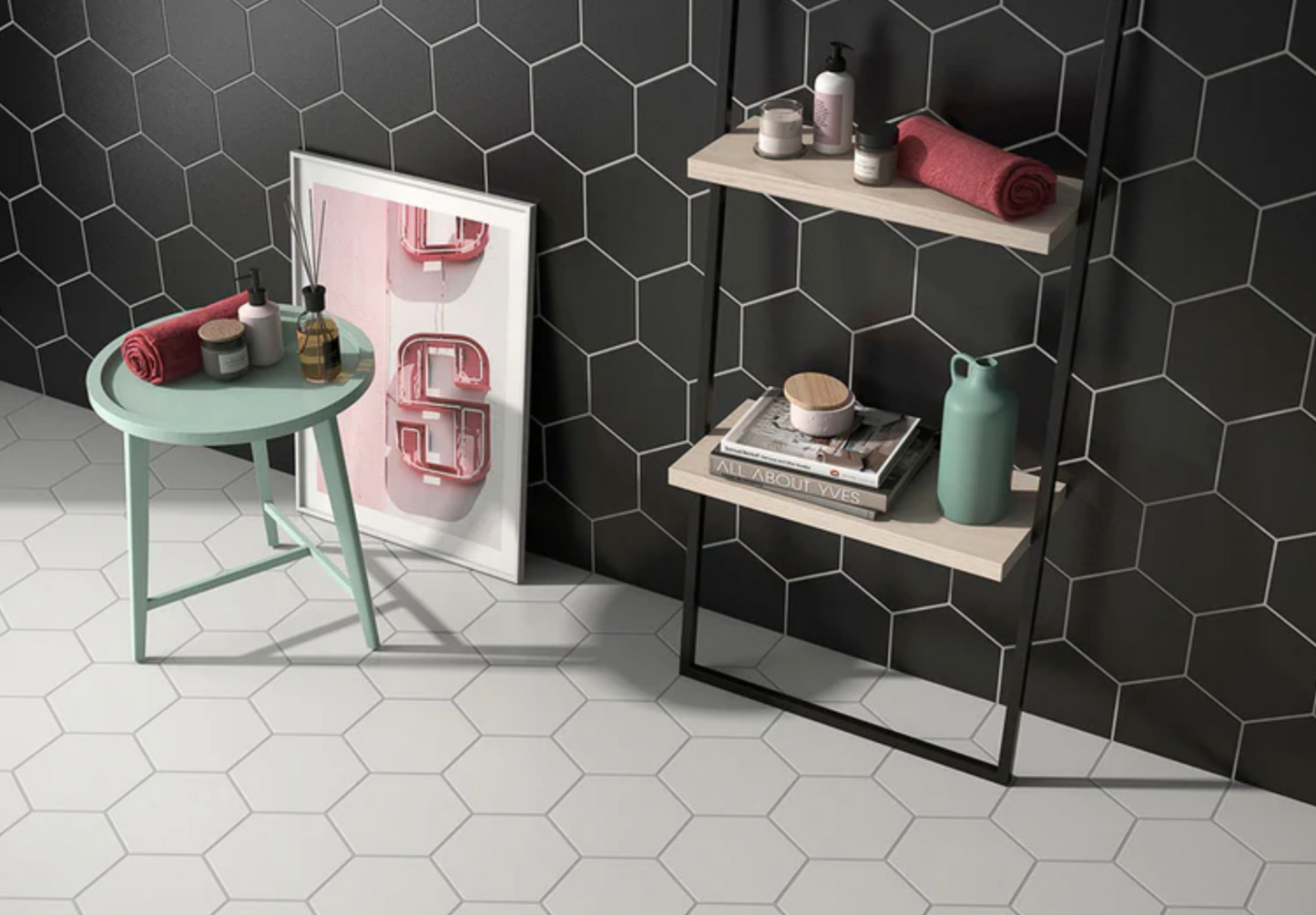 Ottimo Ceramics Solid Hexagon | White |10’’ x 12’’ Matte Porcelain Tile