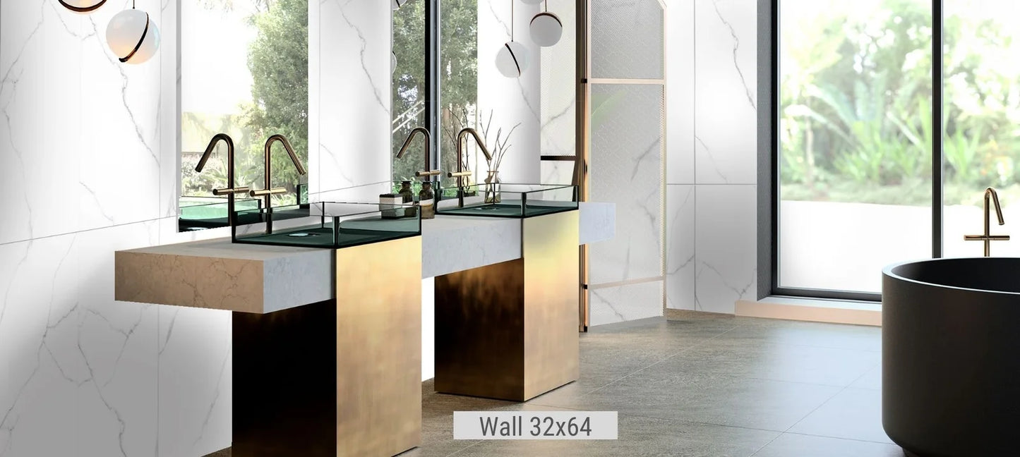 Raphael Stone RP1003 Statuario 32'' x 64'' Polished Porcelain Tile
