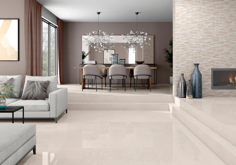 Ottimo Ceramics Touch| Crema Marfil | 24’’ x 48’’ Polished Porcelain Tile