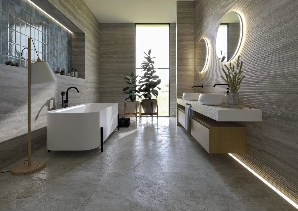 Dura Bell Travertino Ivory 24x48 Matte Porcelain Tile