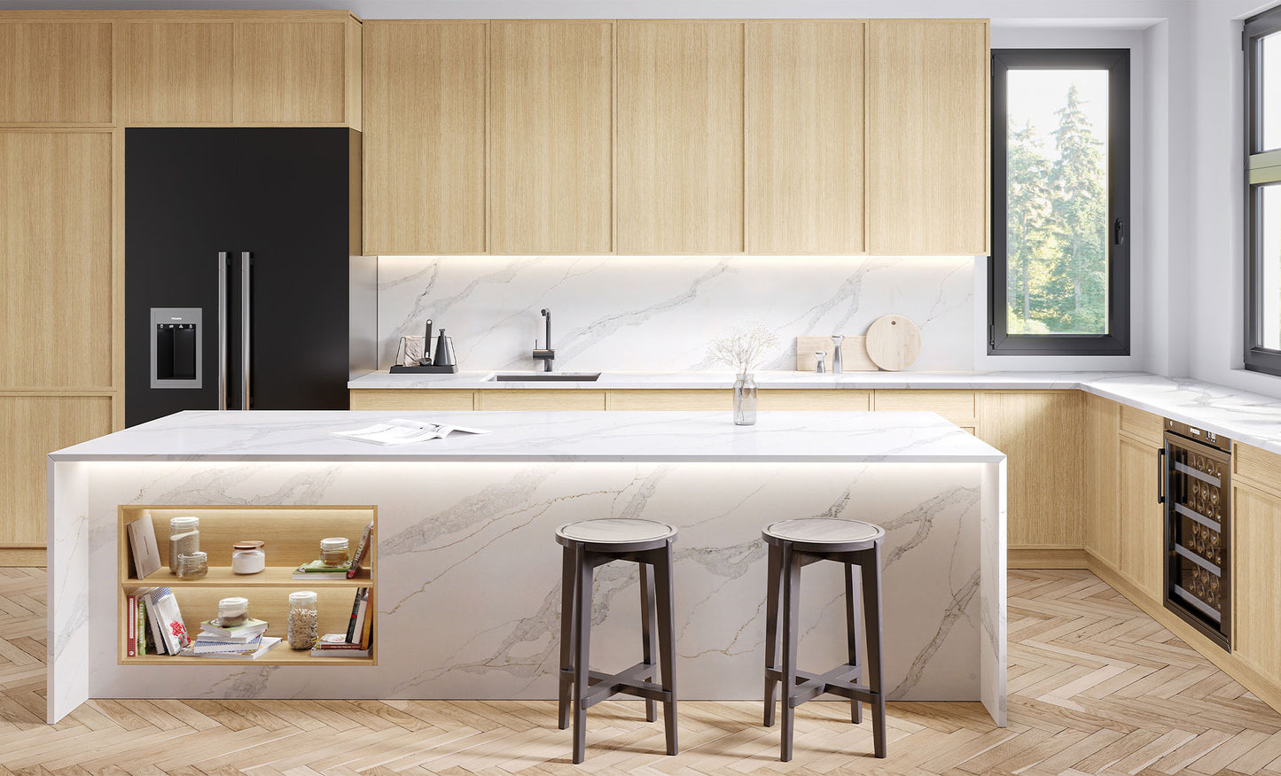 Vadara Quartz Amaranta Polished 126" x 63" 2 cm Quartz Slab